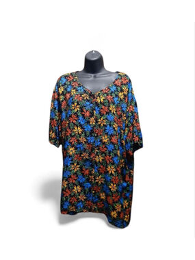 Separate Issue Woman's 20W Plus Size Floral Print V-Neck Tunic Top (JC224)